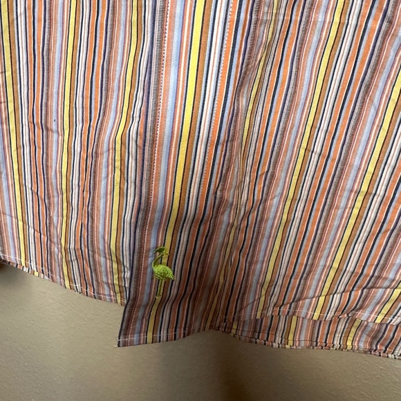 Tailorbyrd Men’s Button Down Long Sleeve Striped Shirt Size XL Yellow Orange - Picture 2 of 6